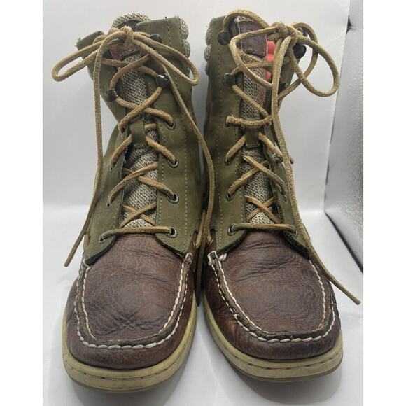 Vintage Sperry Olive and Brown High-Top Athletic Shoes - Picture 4 of 12